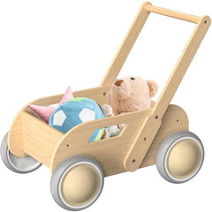 HOMEKOL wooden baby walker frame promotes steady early steps.