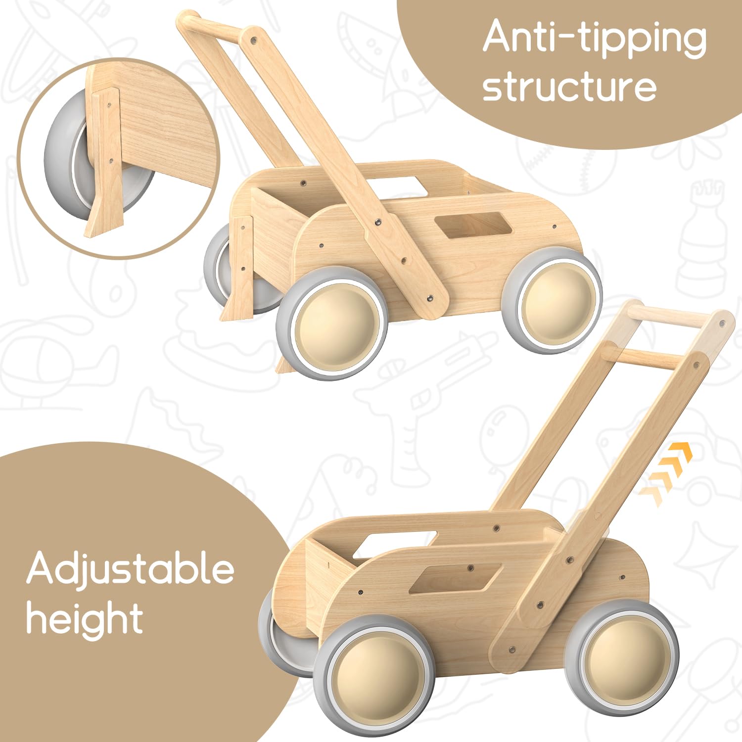 HOMEKOL quiet wheels glide smoothly on floors for calm sessions.