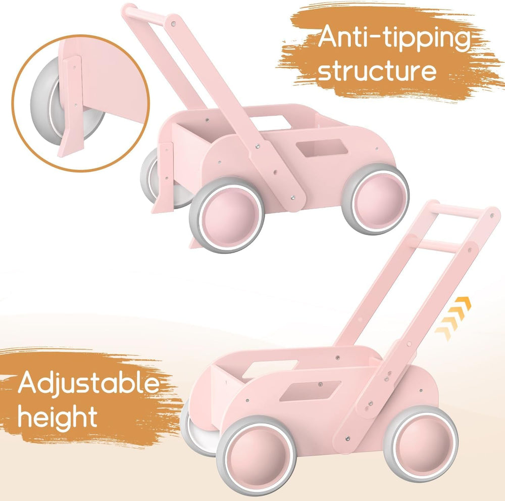 HOMEKOL wooden baby walker durable wood construction and craftsmanship