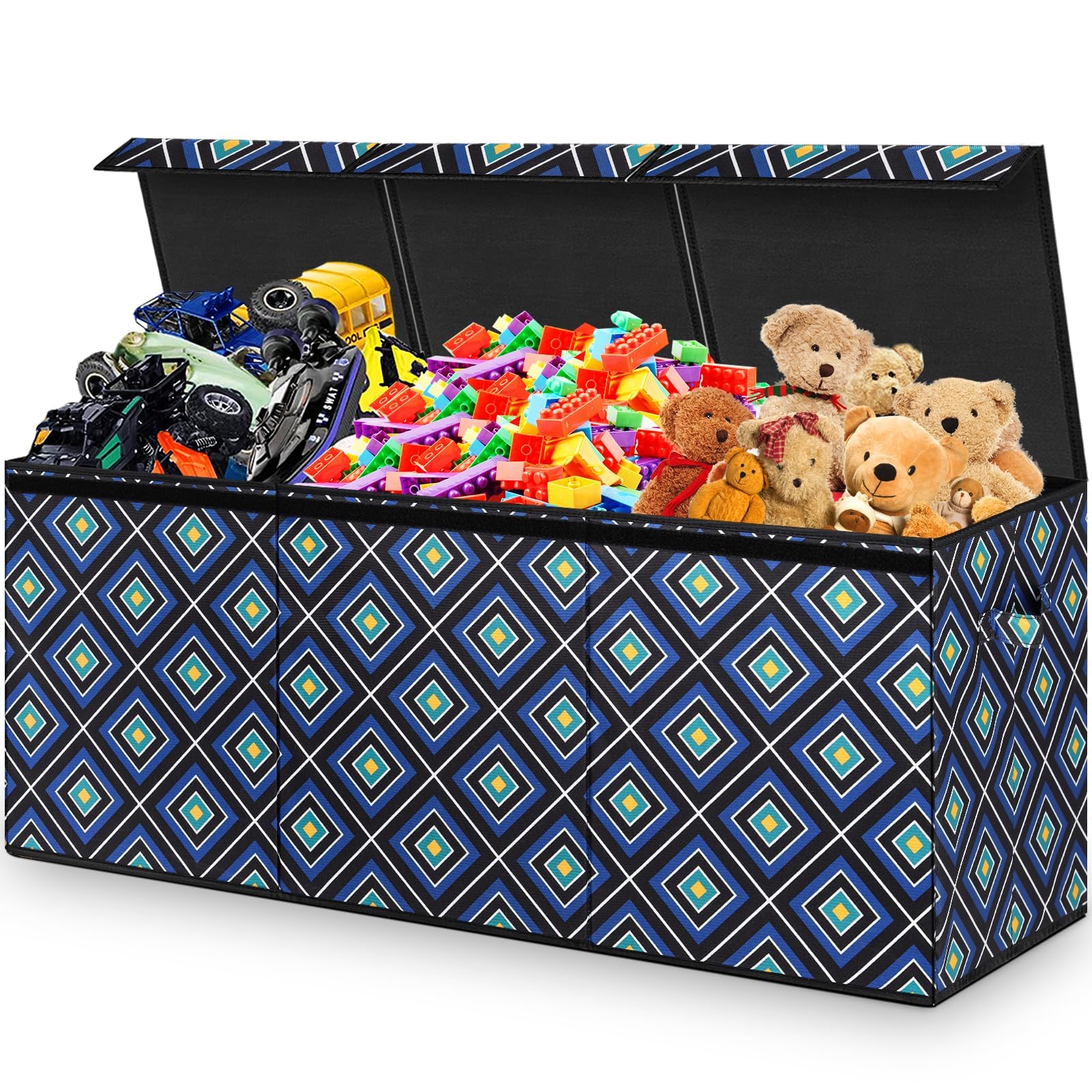 HOMEMARVEL large toy chest front view showing spacious storage for toys.