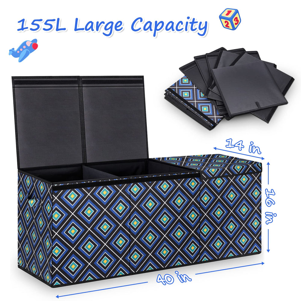 HOMEMARVEL large toy chest lid removable enabling quick cleanup access.