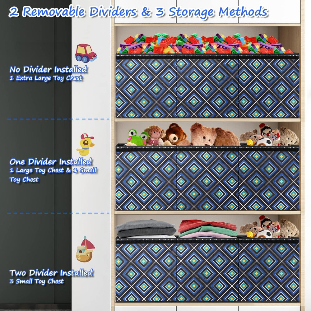 HOMEMARVEL large toy chest Oxford fabric construction for durable kid-friendly use.
