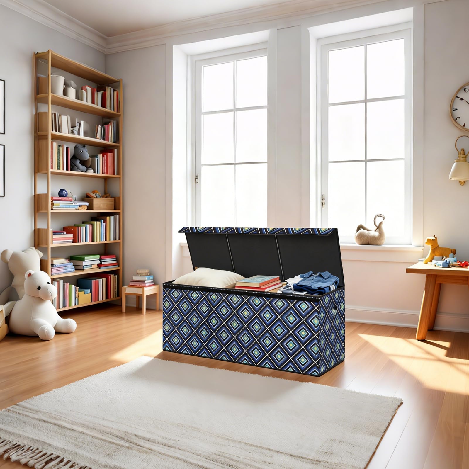 HOMEMARVEL large toy chest reinforced inserts provide long-lasting shape under load.