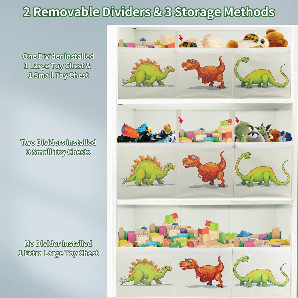 HOMEMARVEL toy chest front dinosaur image adds playful appeal for kids.