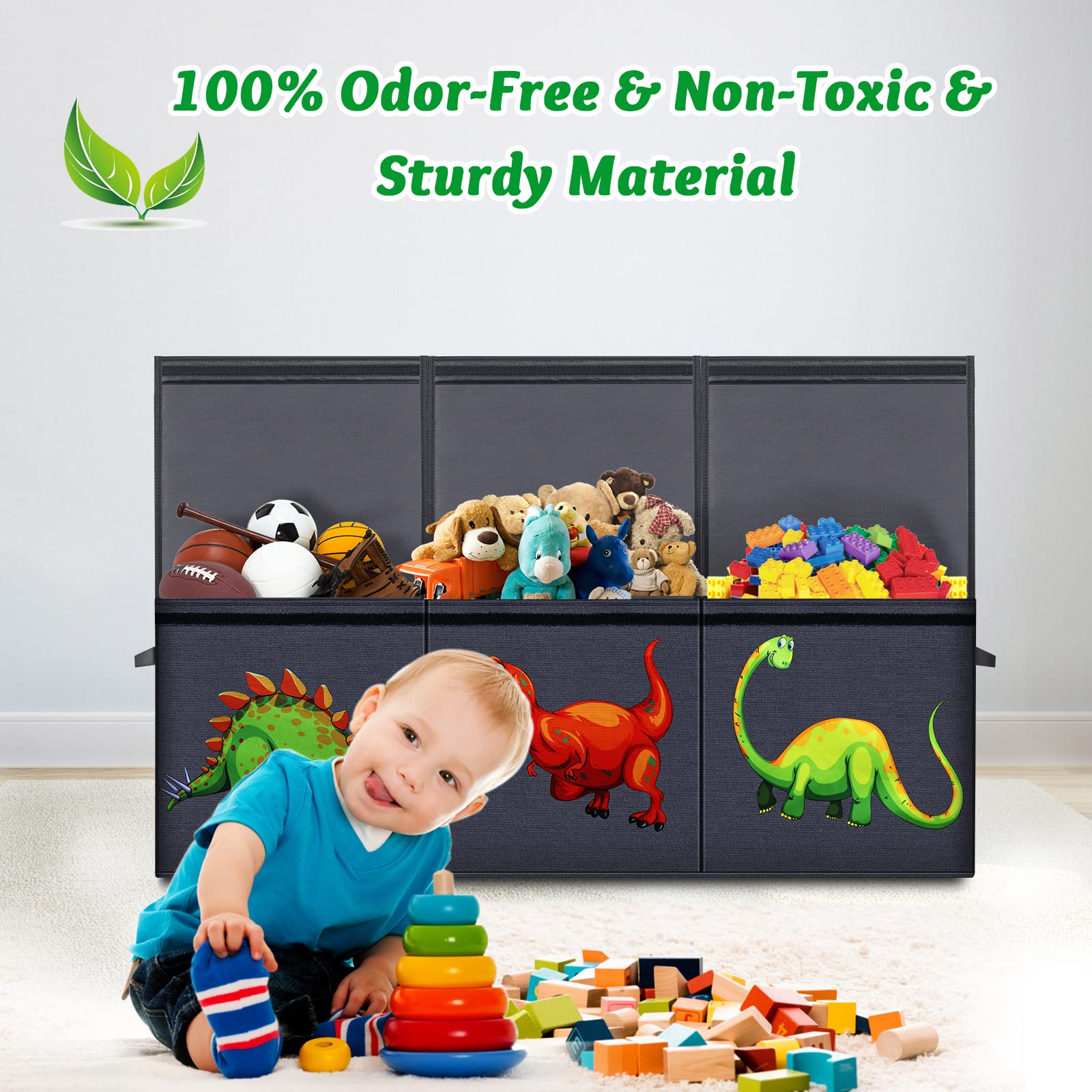 HOMEMARVEL toy chest removable divider for one, two, or three bins.