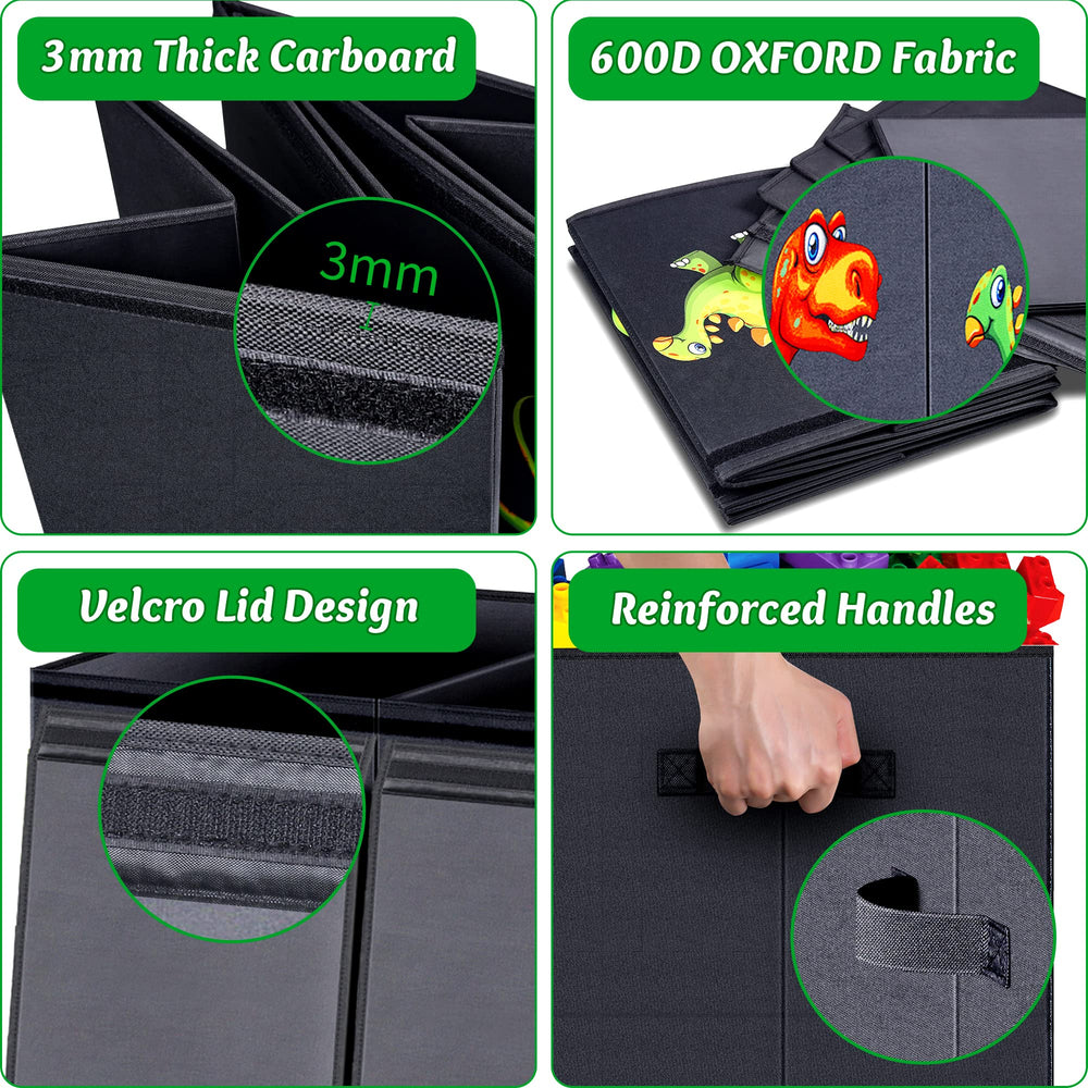 HOMEMARVEL toy chest Oxford fabric durable surface for heavy toys.