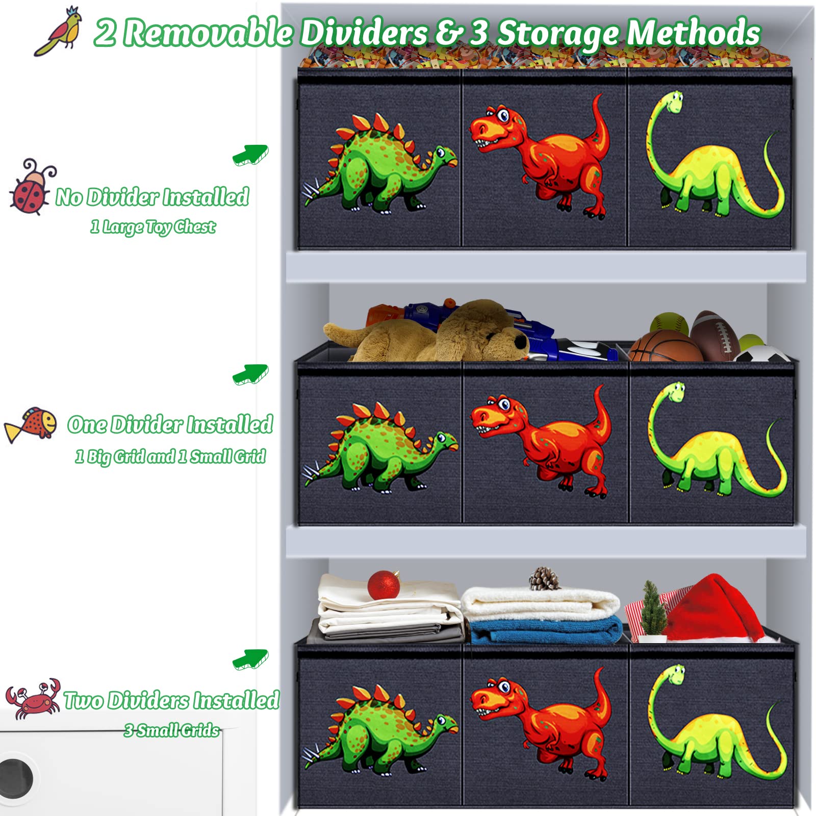 HOMEMARVEL toy chest interior odorless non-woven fabric for safe storage.