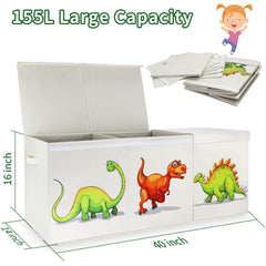 HOMEMARVEL toy chest removable divider helps flexibly organize toys by size and type.