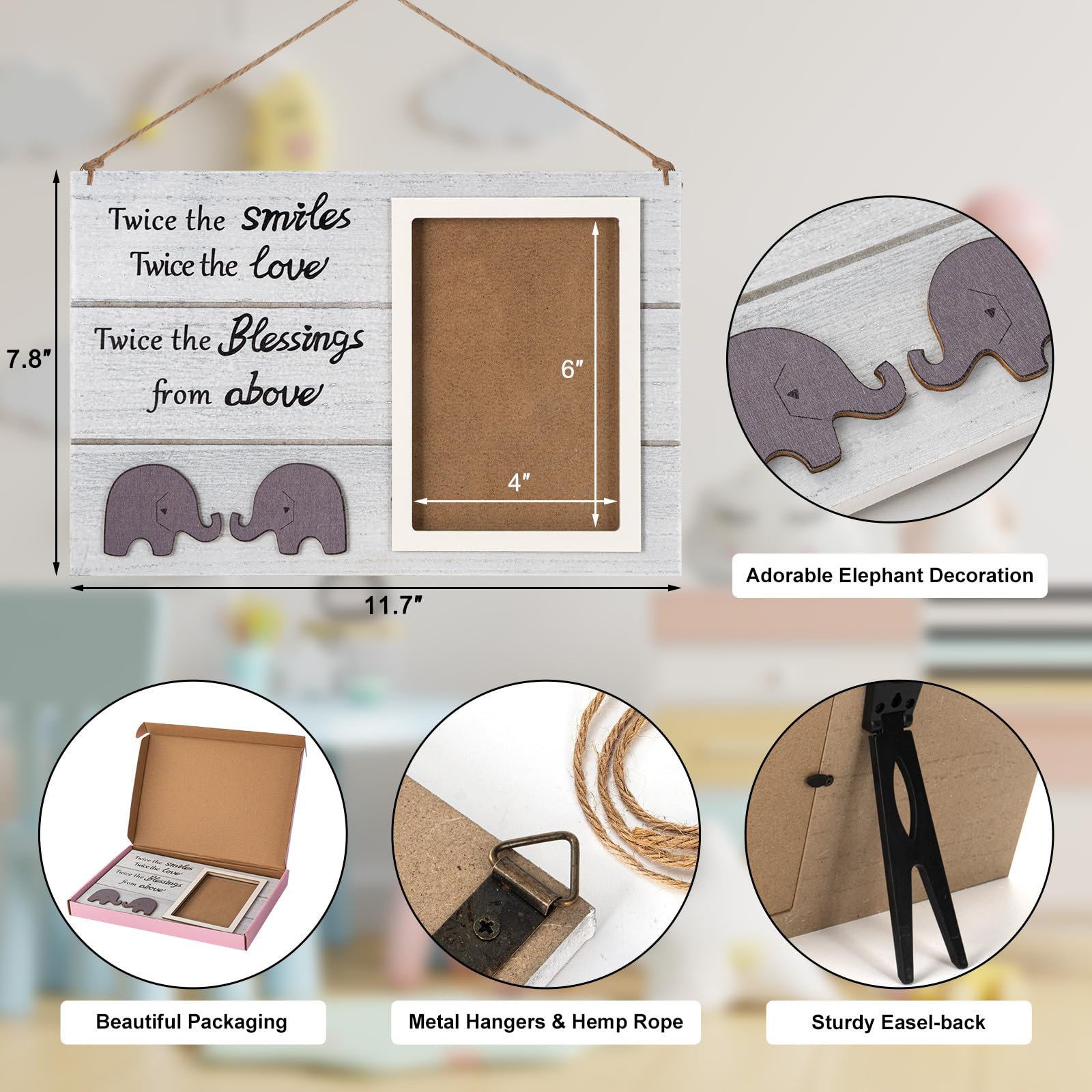 Homeny newborn shower gift frame supports cherished baby memories