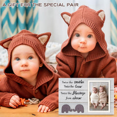 Homeny twins frame designed for table or wall display of precious memories