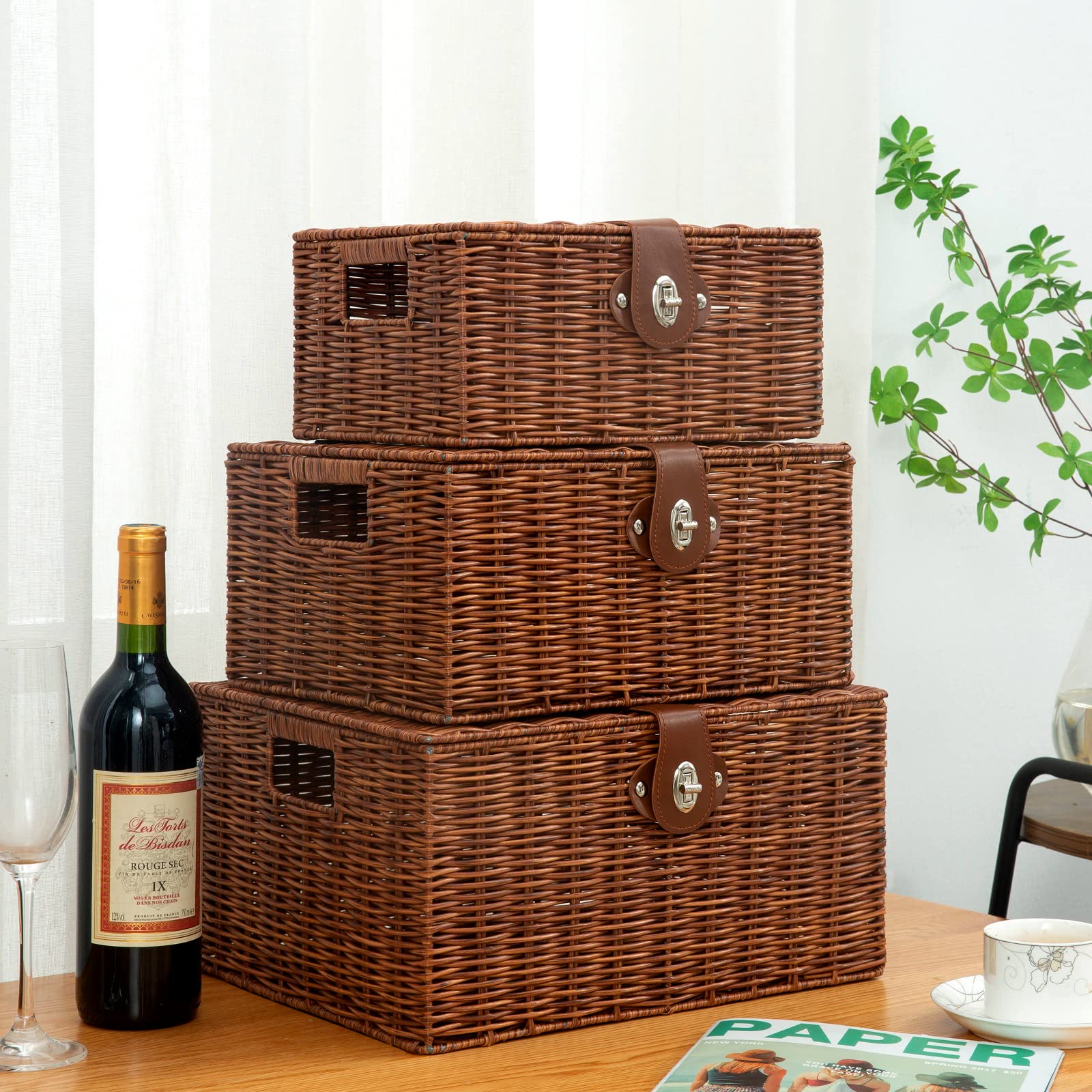 Homepeaz gray storage baskets complement modern decor with a neutral palette.