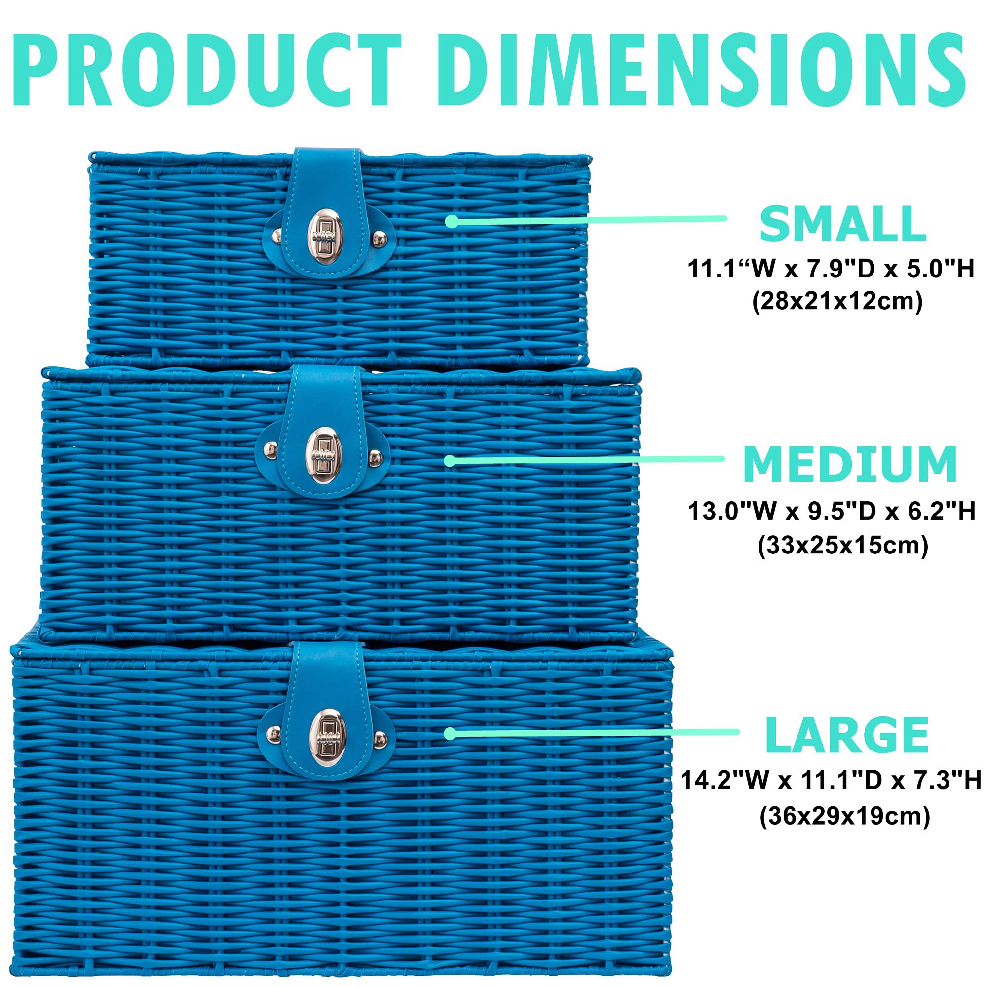 Homepeaz large, medium, small baskets help declutter closets.