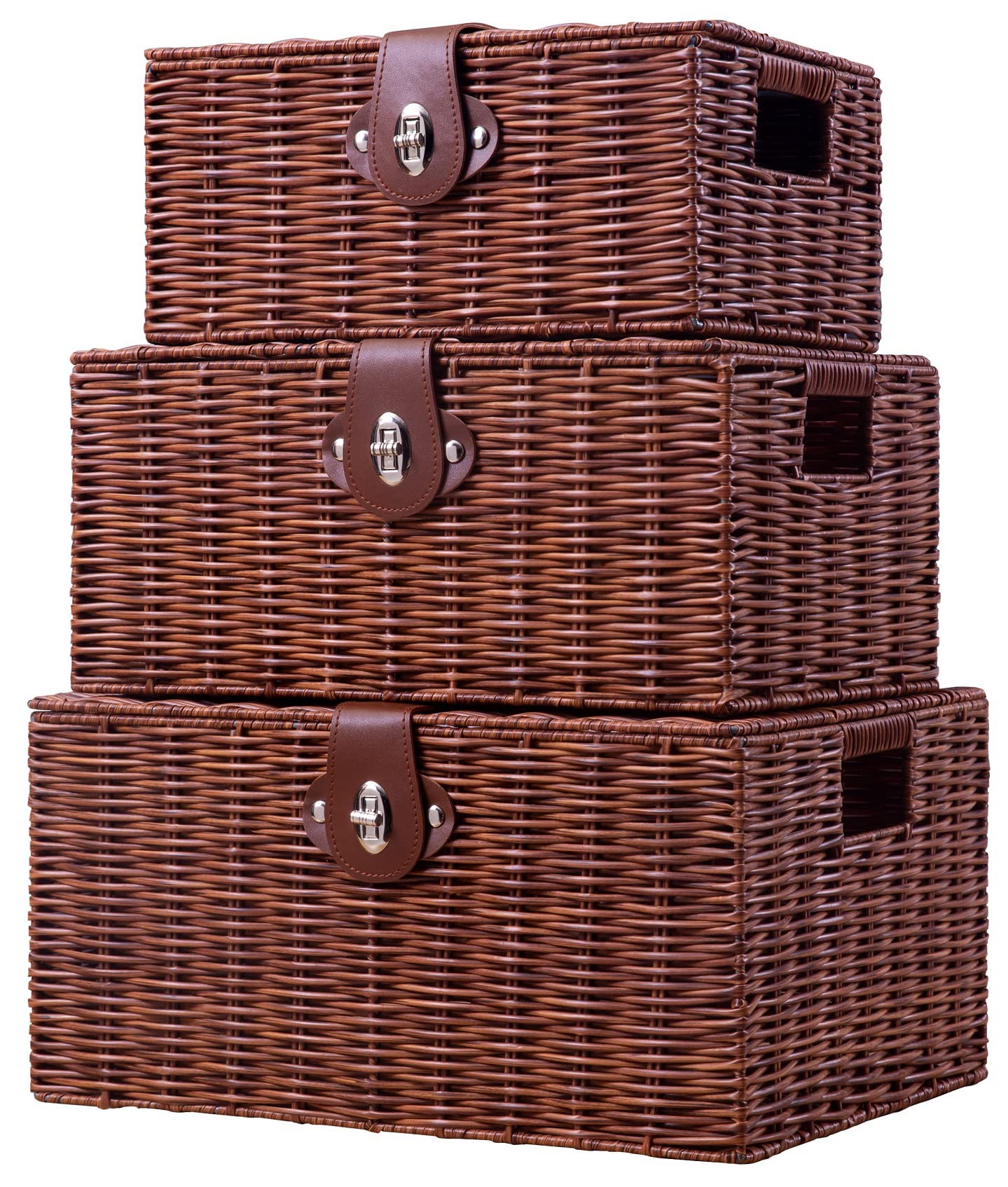 Homepeaz set of 3 baskets with lids shows durable, stylish storage for cluttered spaces.