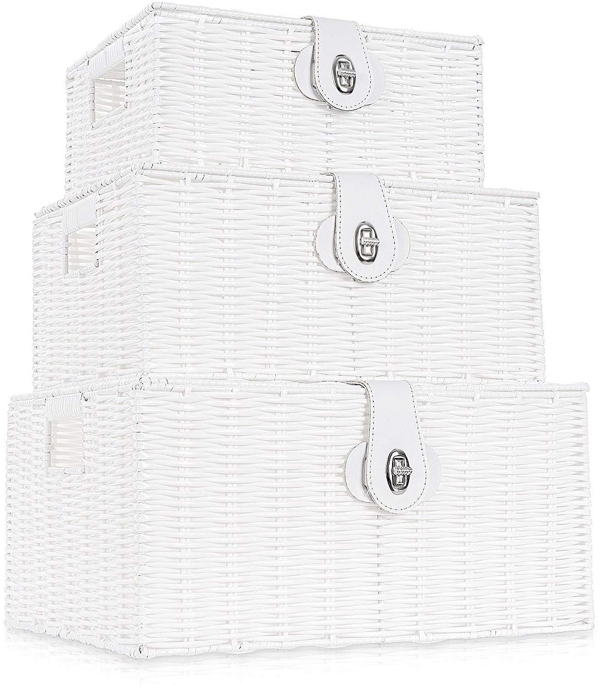 Homepeaz woven storage basket large with lid for toy and book organization