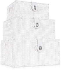Homepeaz woven storage basket large with lid for toy and book organization