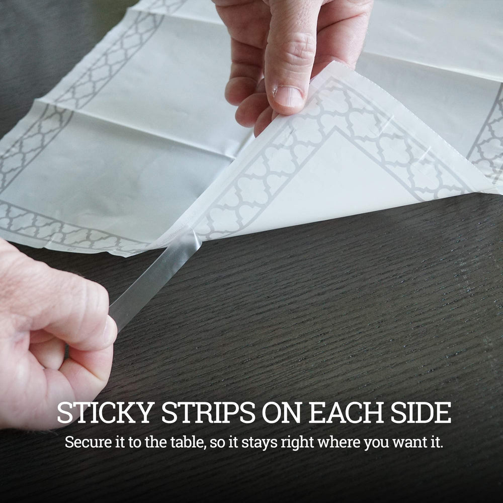 HomeWorthy placemats used on a kitchen table during a family meal