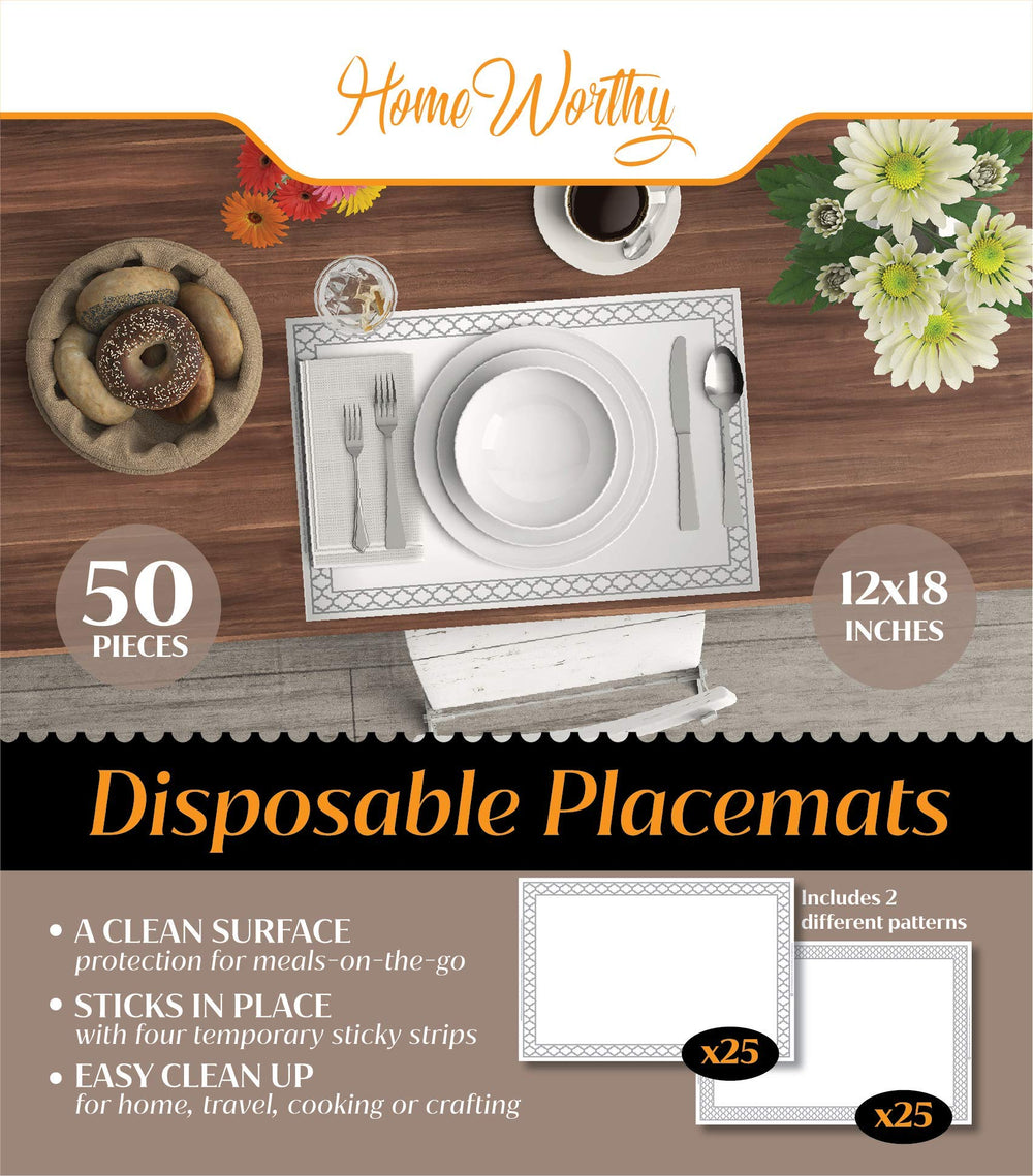 Stain protection and hygienic surface with HomeWorthy disposable placemats