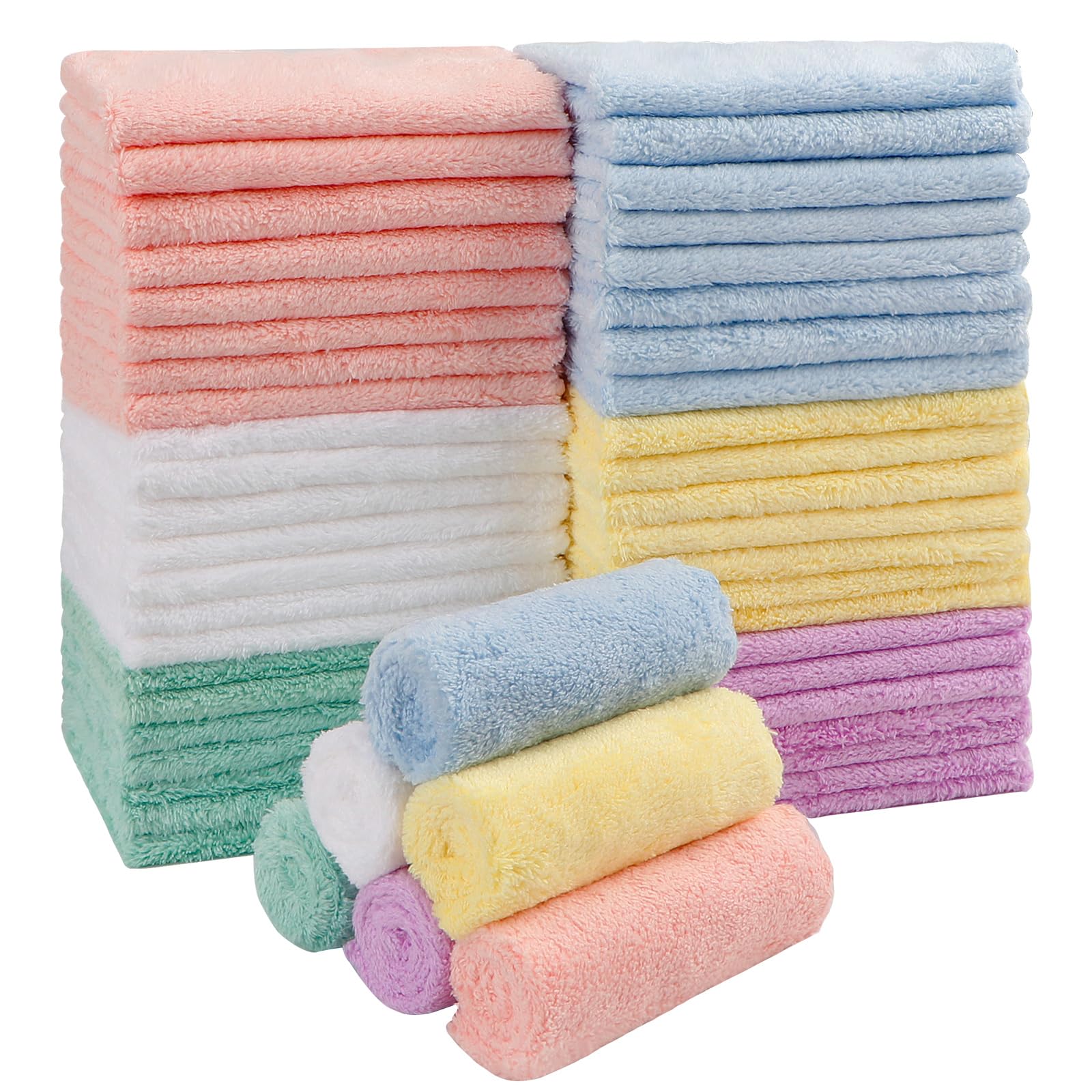 HOMEXCEL baby washcloths 7x9 pack blue showing gentle newborn bath care