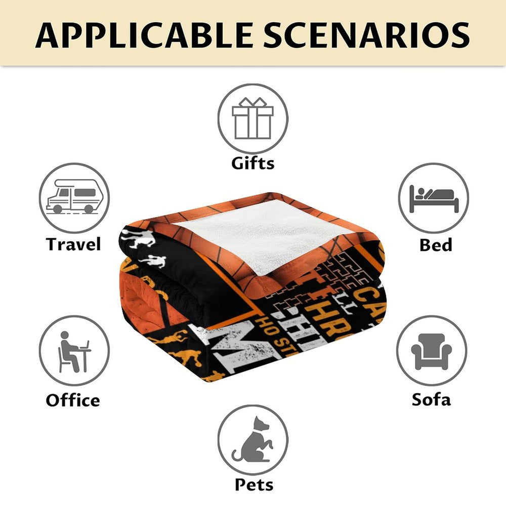 Homexzdiy basketball blanket customization option for personalized name.