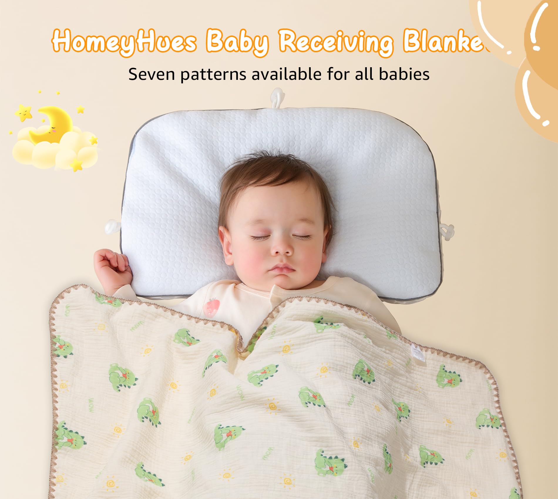 HomeyHues baby blanket 40x40 open layout highlighting versatile surface
