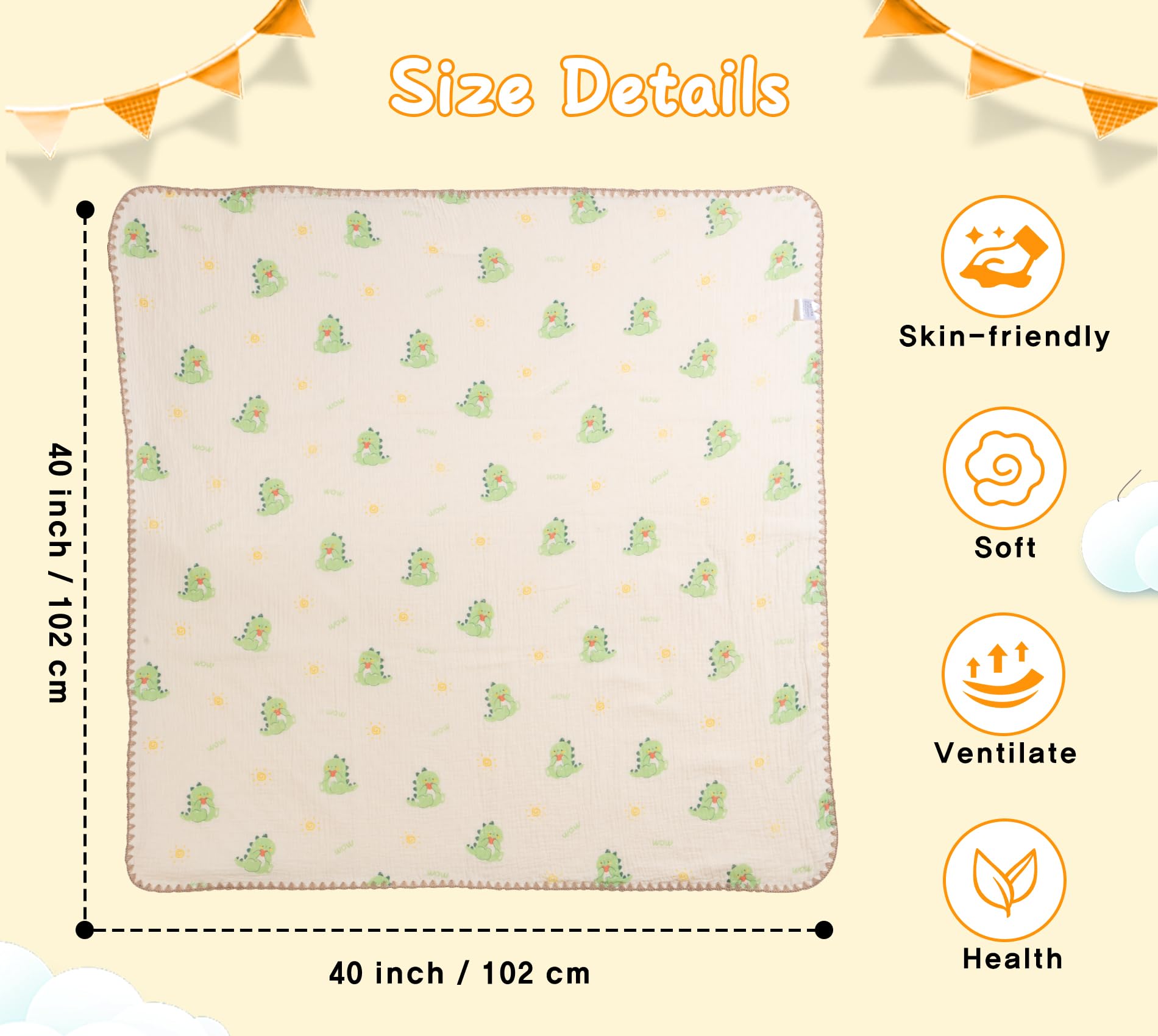 HomeyHues baby blanket multipurpose design ideal for travel or stroller use