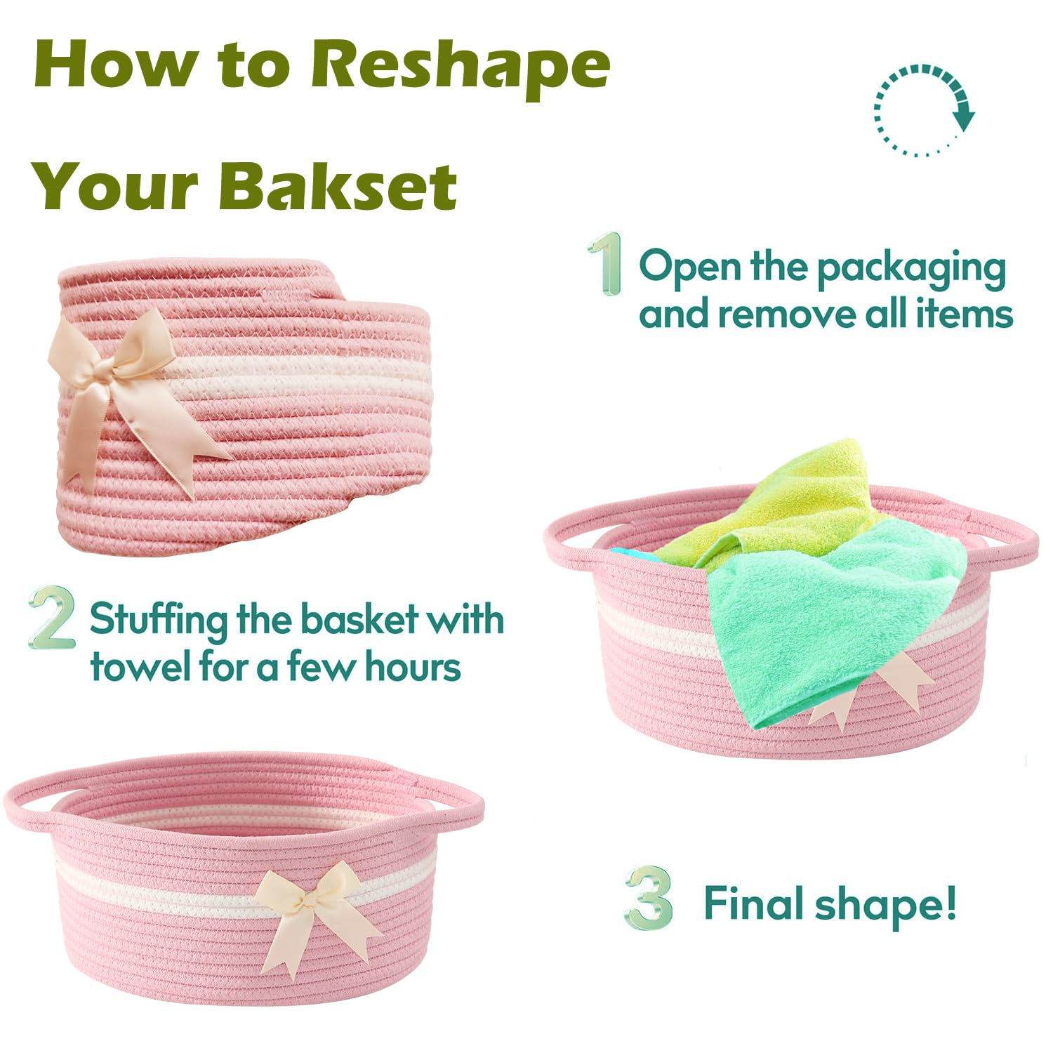 HomeyPine bowknot decorative basket adds charming decor and storage