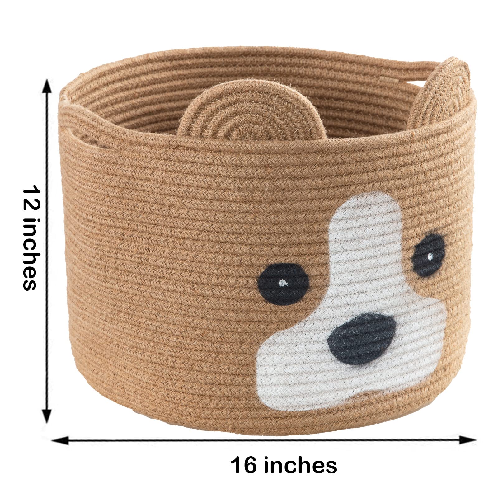 HomeyPine dog-shaped basket closeup face detail highlights soft touch materials