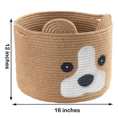 HomeyPine dog-shaped basket closeup face detail highlights soft touch materials