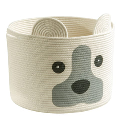 HomeyPine dog-shaped basket front view for toy organization and decor