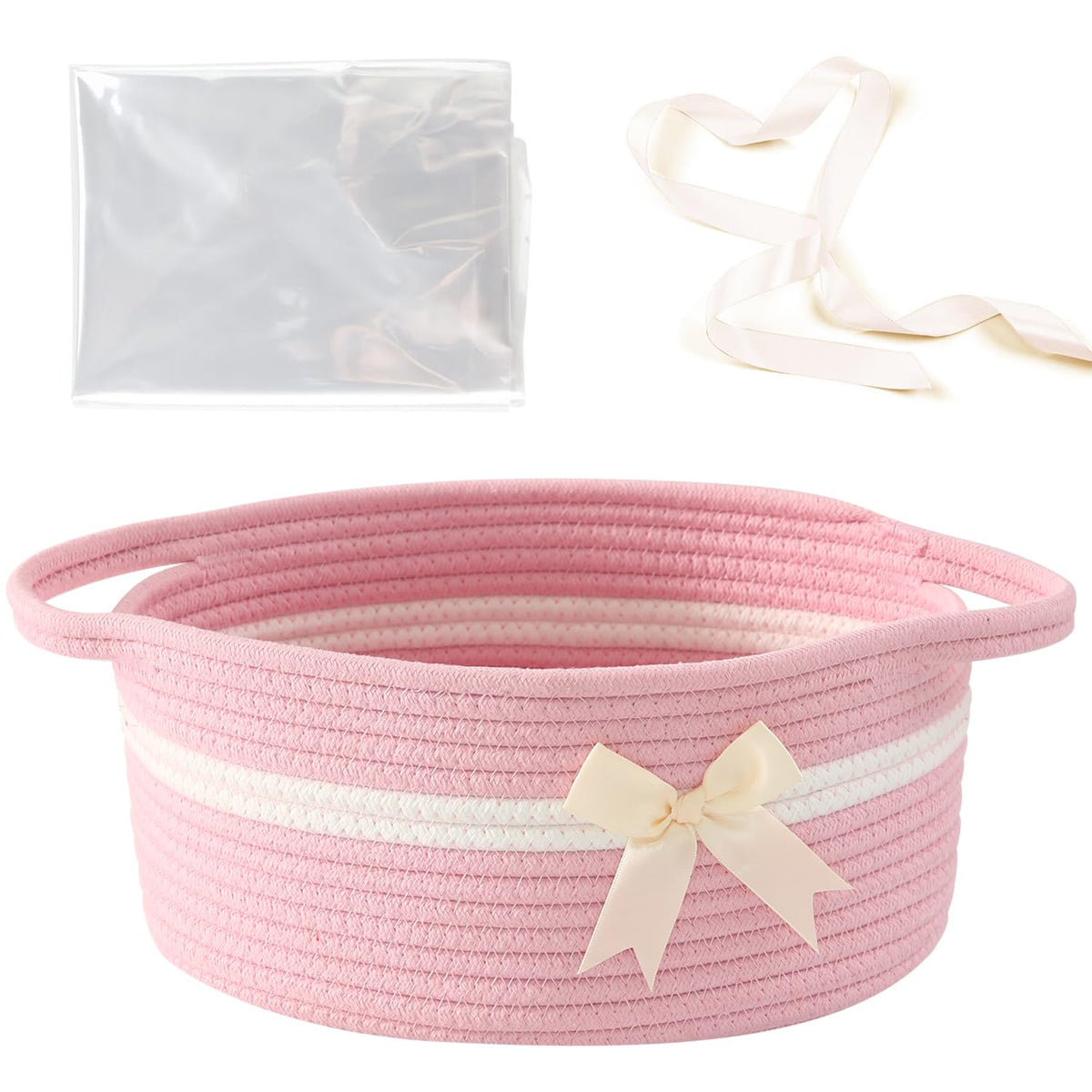 HomeyPine gift basket twelve by eight by five inches with bow for versatile storage