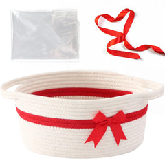 HomeyPine gift-basket-empty-white-bow: stylish storage with ready-to-gift appeal.