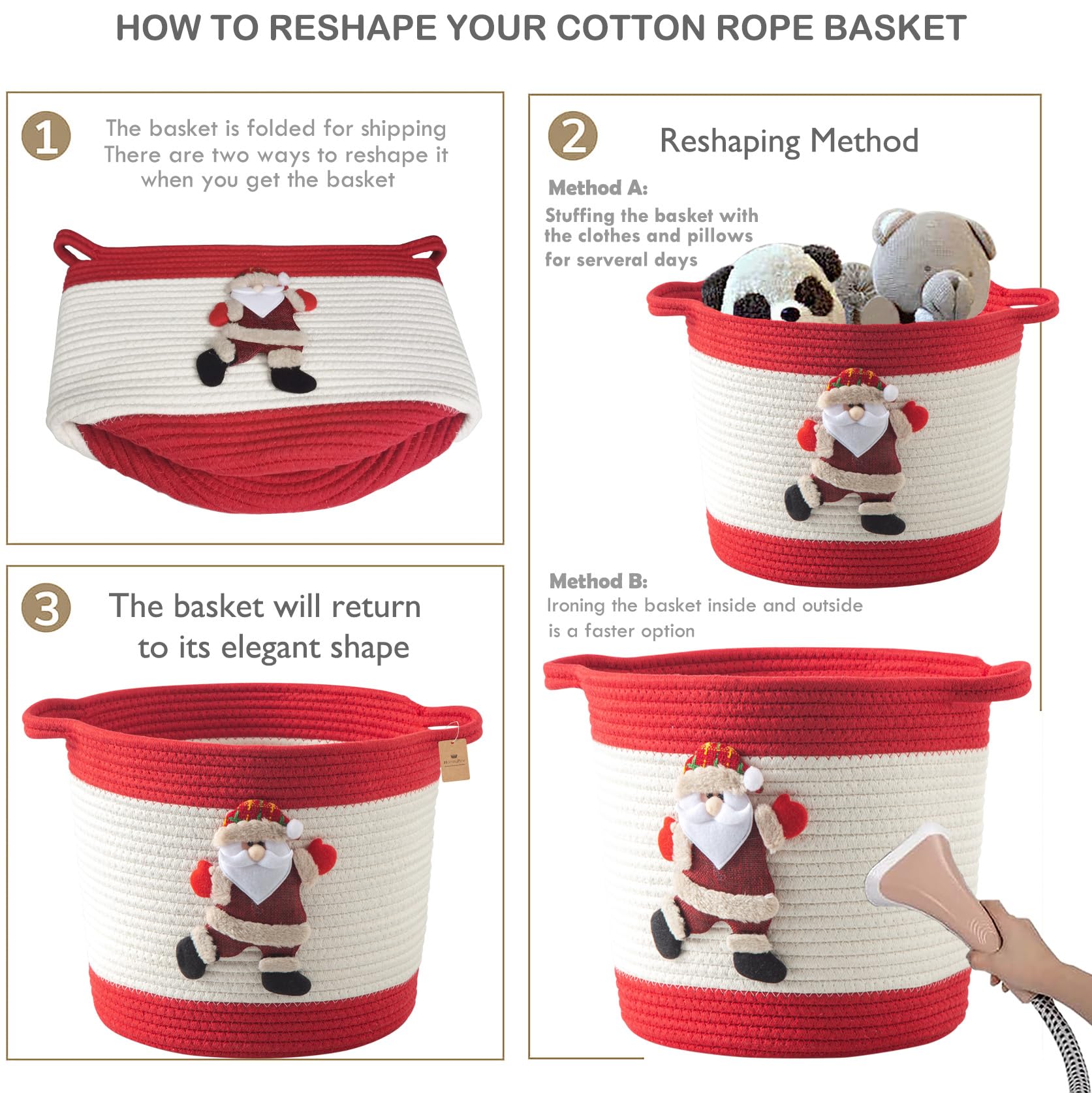 HomeyPine kids room storage basket organizes books and toys neatly.