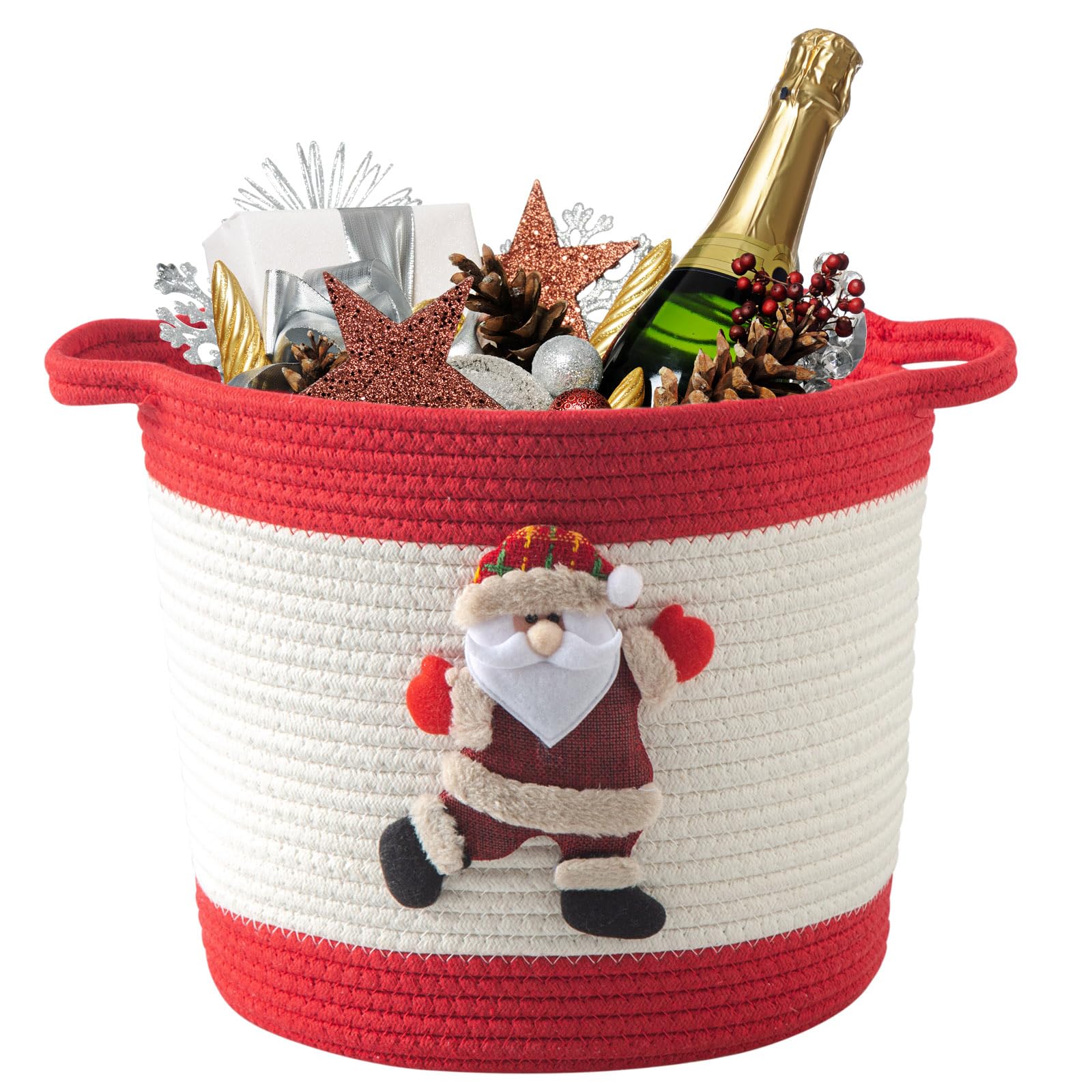 HomeyPine pet basket provides cozy storage for small toys and pet comforts.