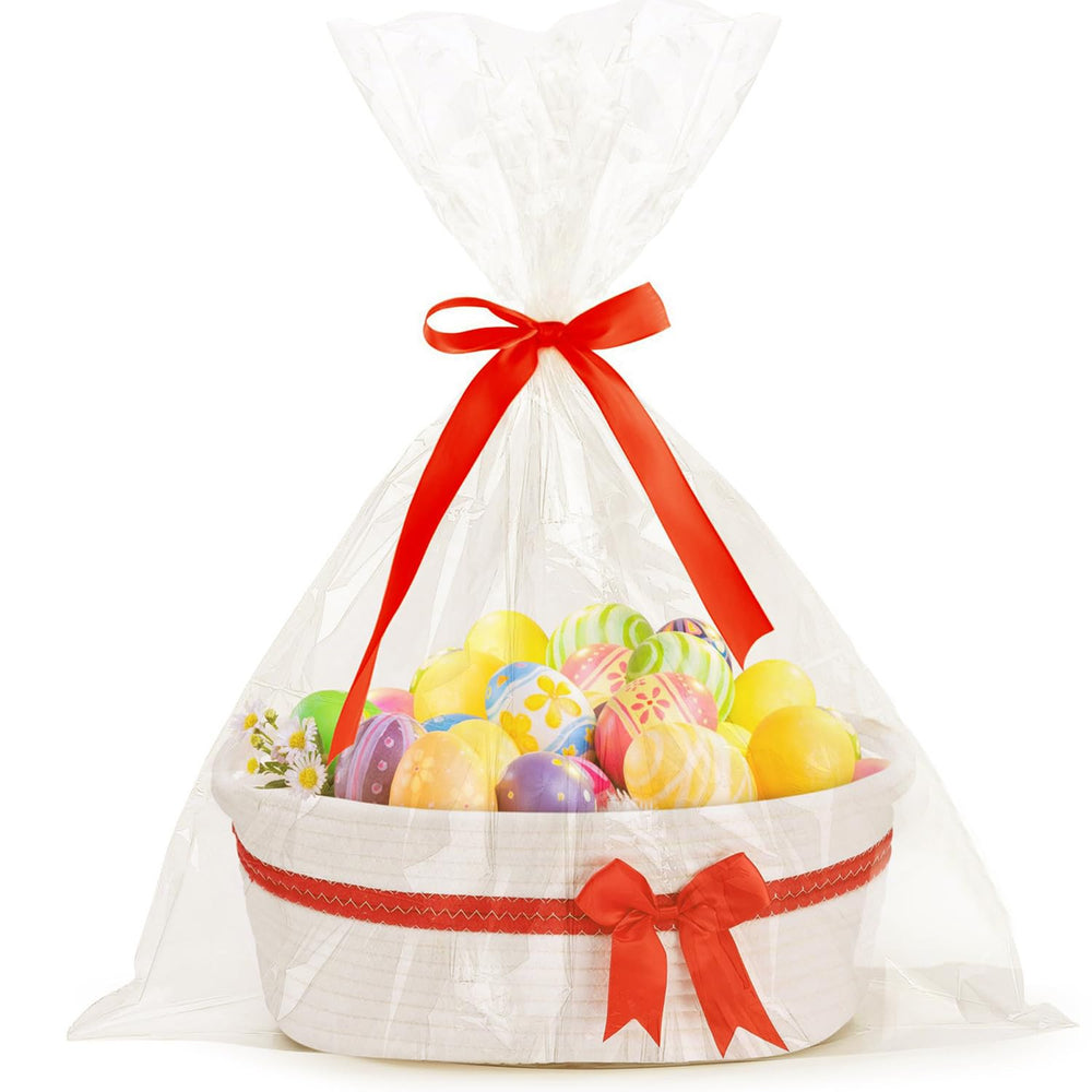 HomeyPine washable-rope-basket-lightweight: easy to move and rearrange around the house.