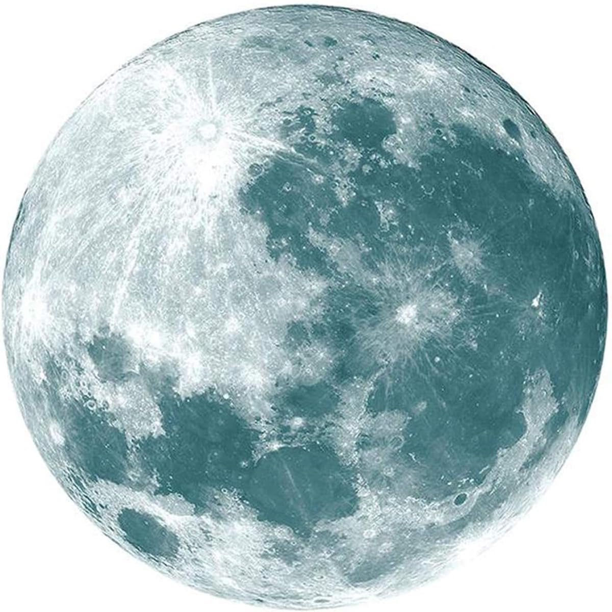 Homics Glow in the Dark Moon wall decal emits a soft green glow for a calming kids' room