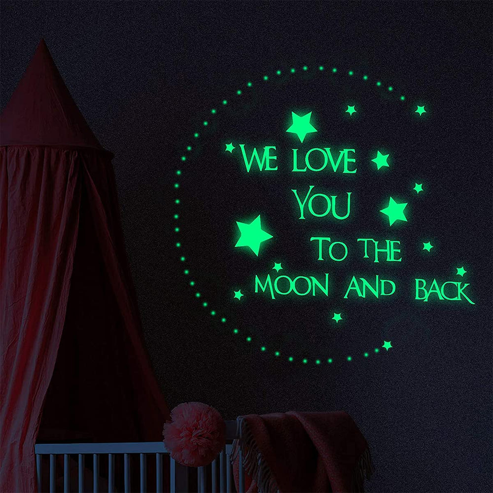 Homics green luminous decal stores energy from light for brighter night glow.