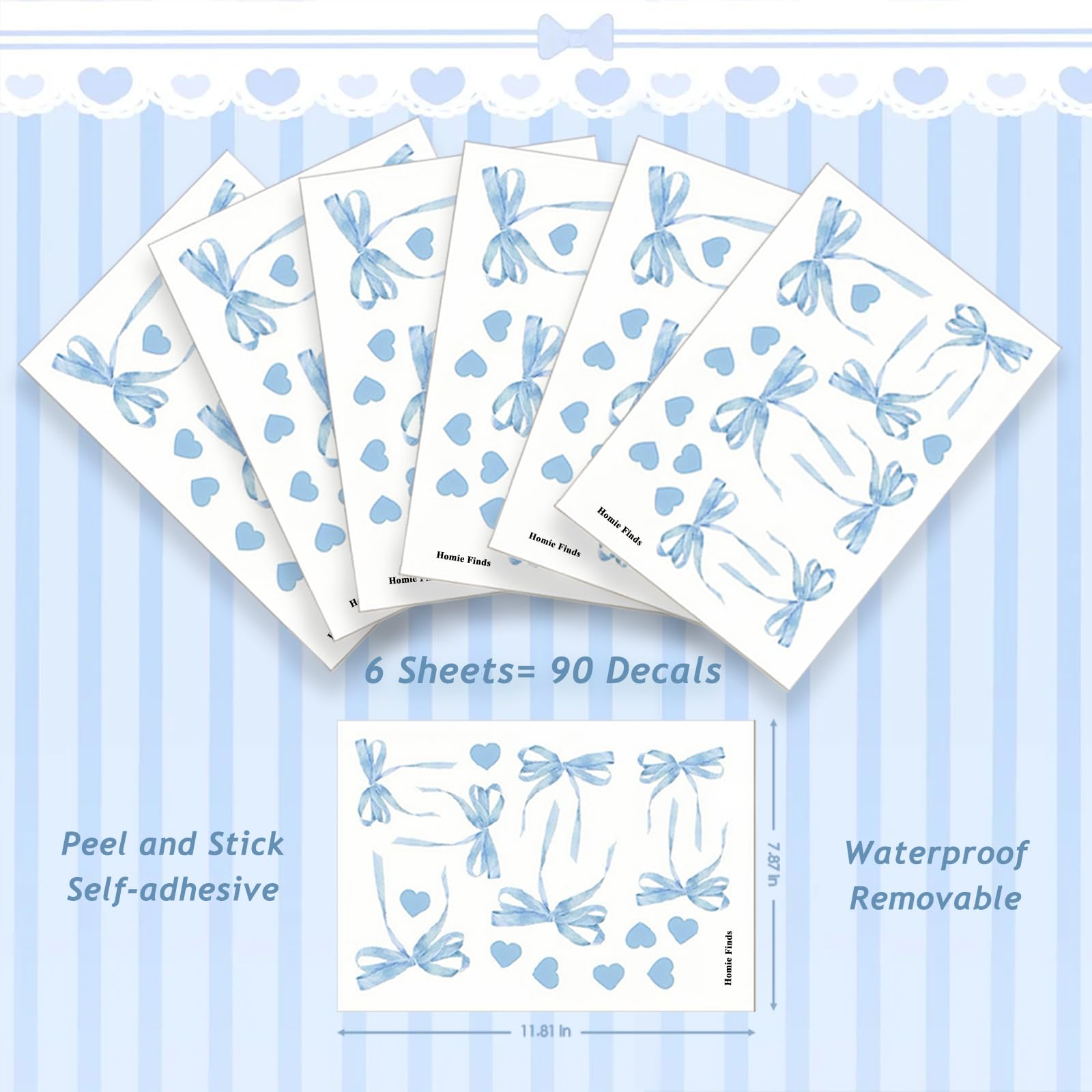 Homie Finds removable bow decals ideal for quick nursery decor changes