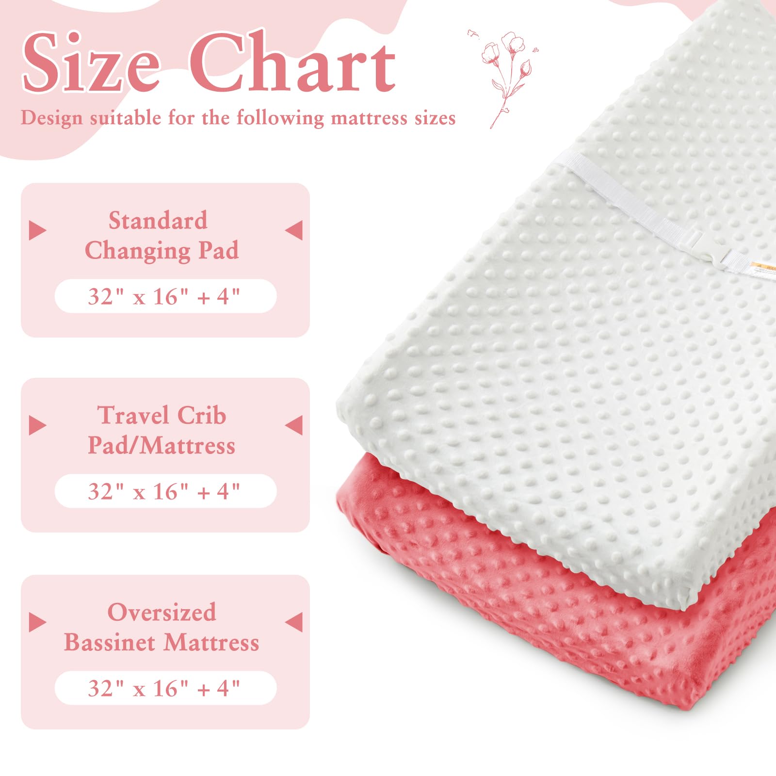 Homiest changing pad cover white-beige, clean look that blends with nursery