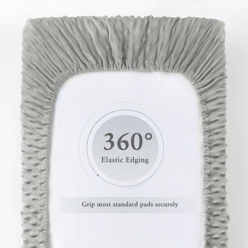 Homiest changing pad cover white-chocolate-brown complements any nursery while staying securely in place.
