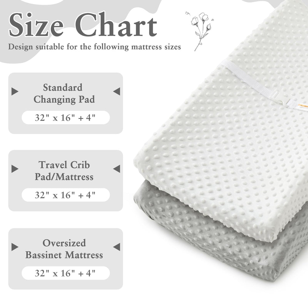 Homiest changing pad cover white-light-gray maintains plush comfort through frequent washes.