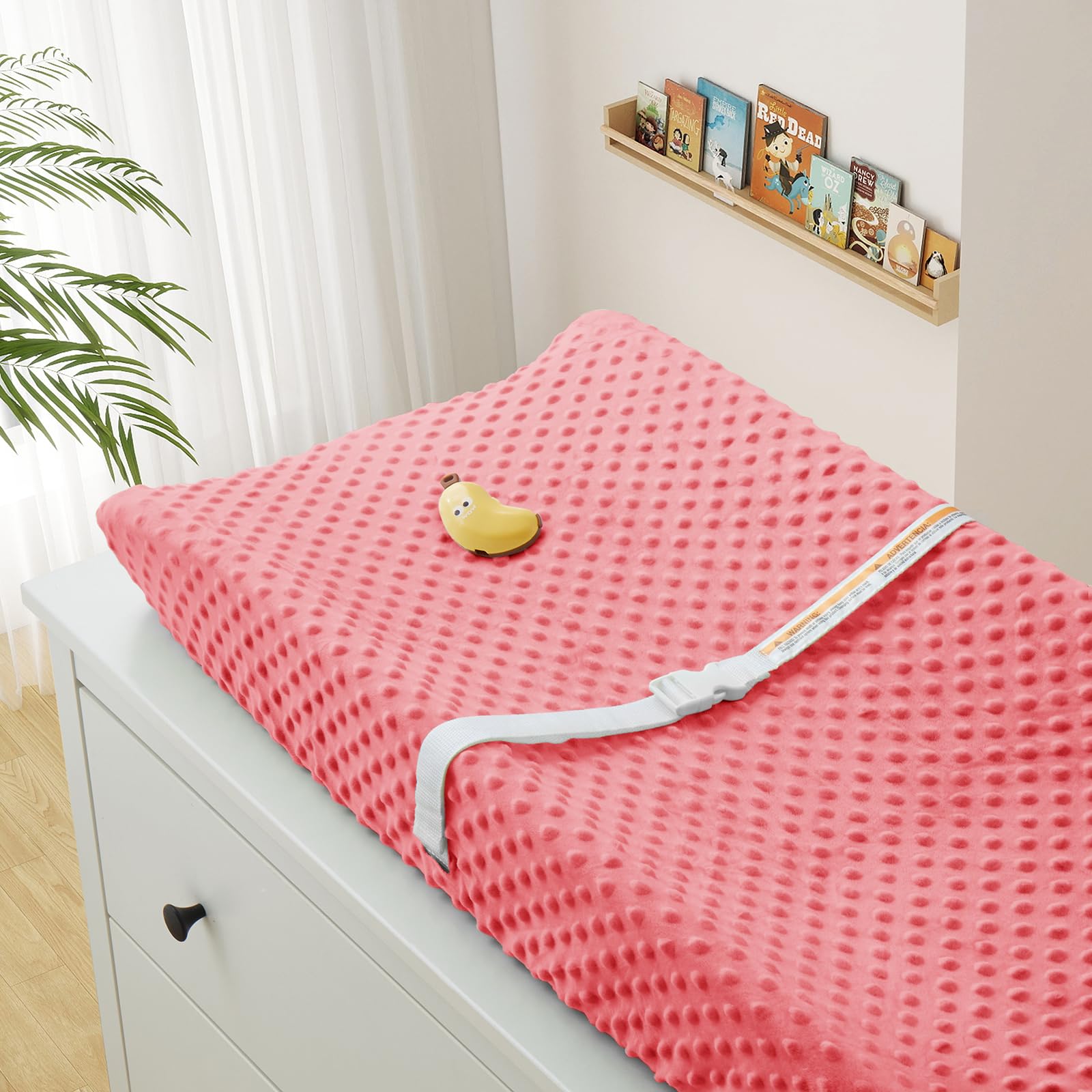 Homiest changing pad cover white-purple, elegant hue with easy-care durability