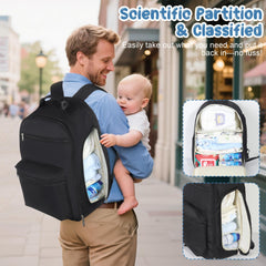 HOMIGLAM expansion zip reveals 34L capacity for growing families on travel days.