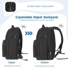 HOMIGLAM diaper backpack side access enables fast item retrieval during outings.
