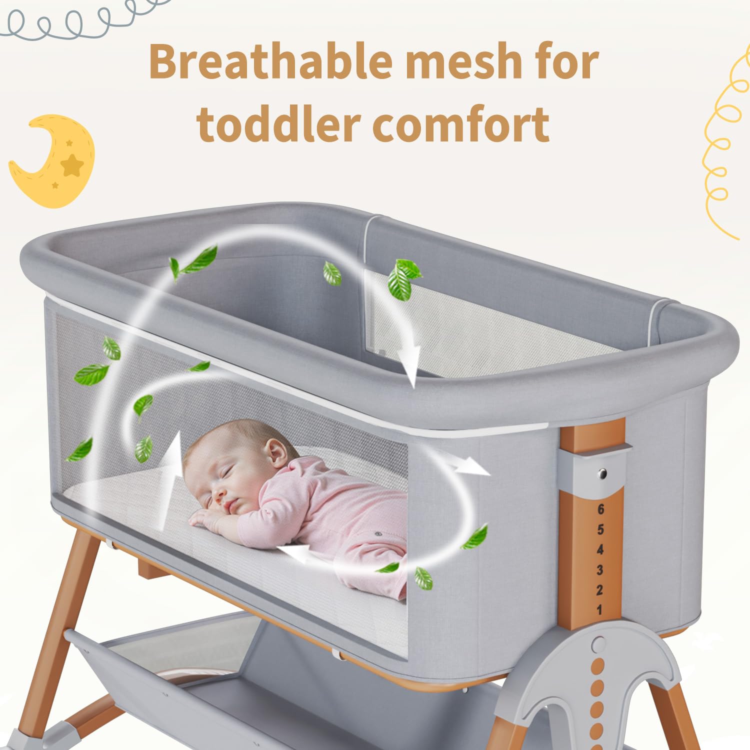 HOMMOW 3-in-1 bassinet storage basket keeps essentials within reach