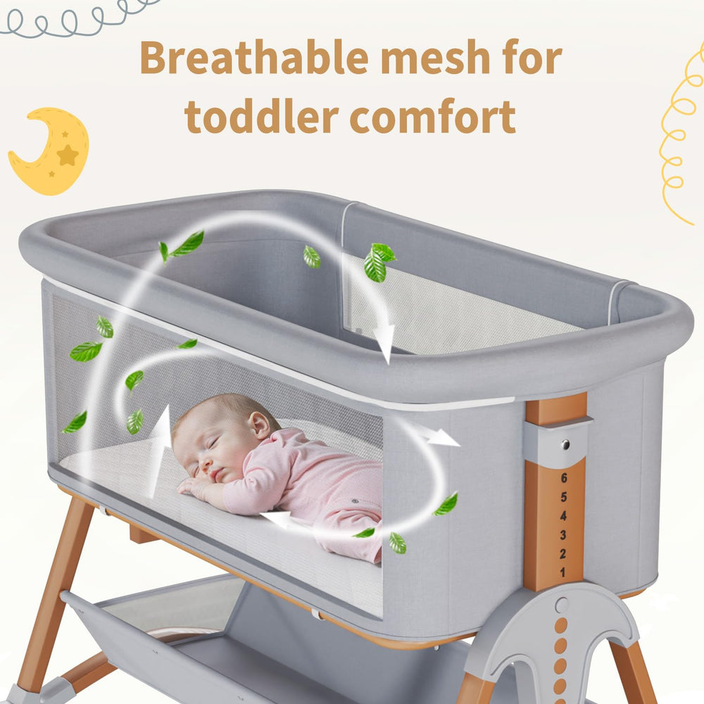HOMMOW 3-in-1 bassinet storage basket keeps essentials within reach