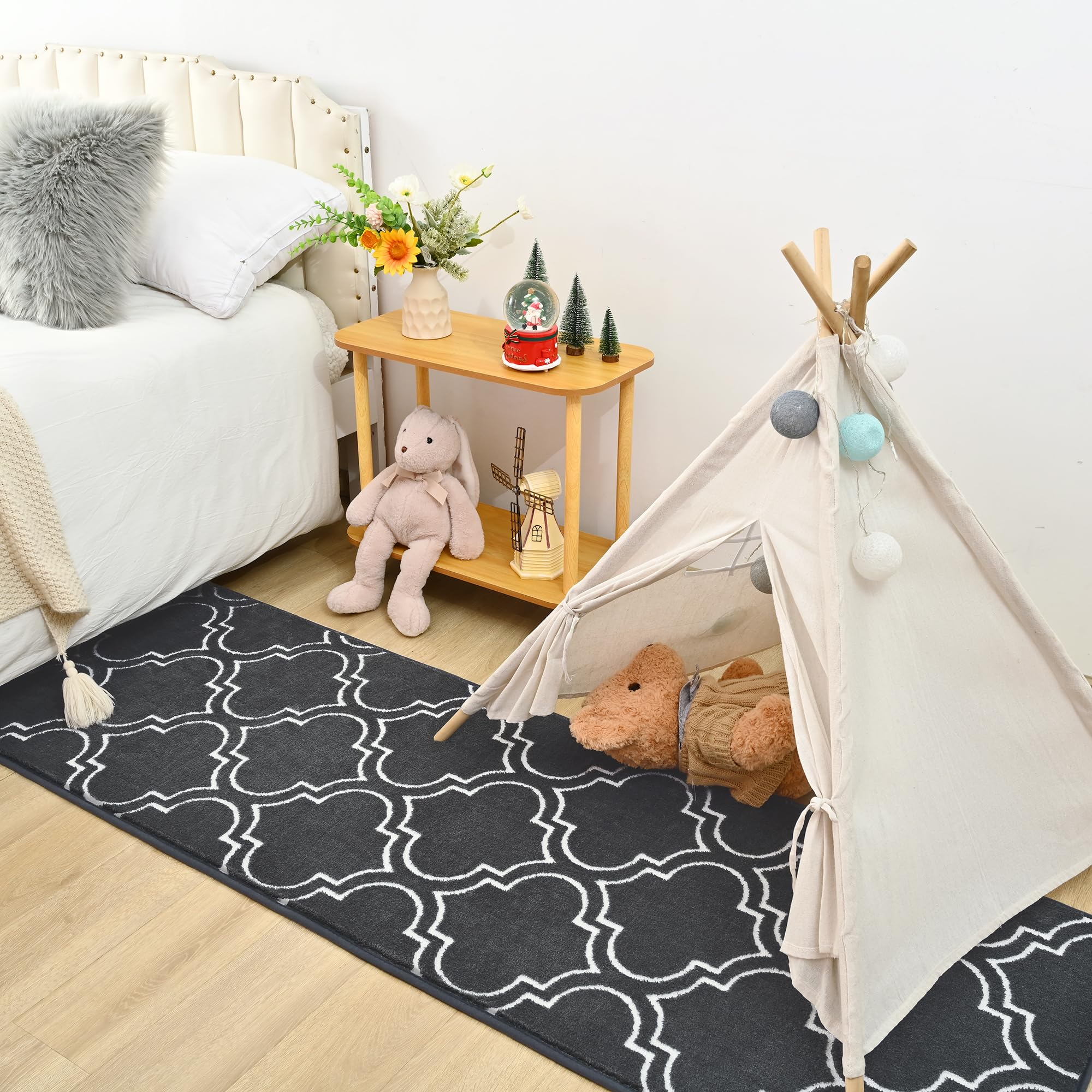 HOMORE 2x6 runner rug in nursery offers soft surface for playtime