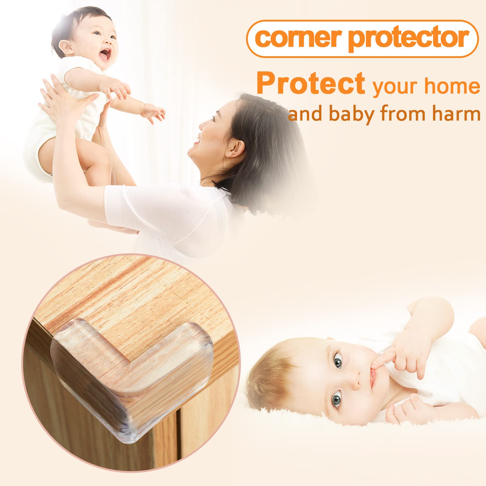 HOMREALM adhesive corner protector with strong tape for quick, lasting installation.