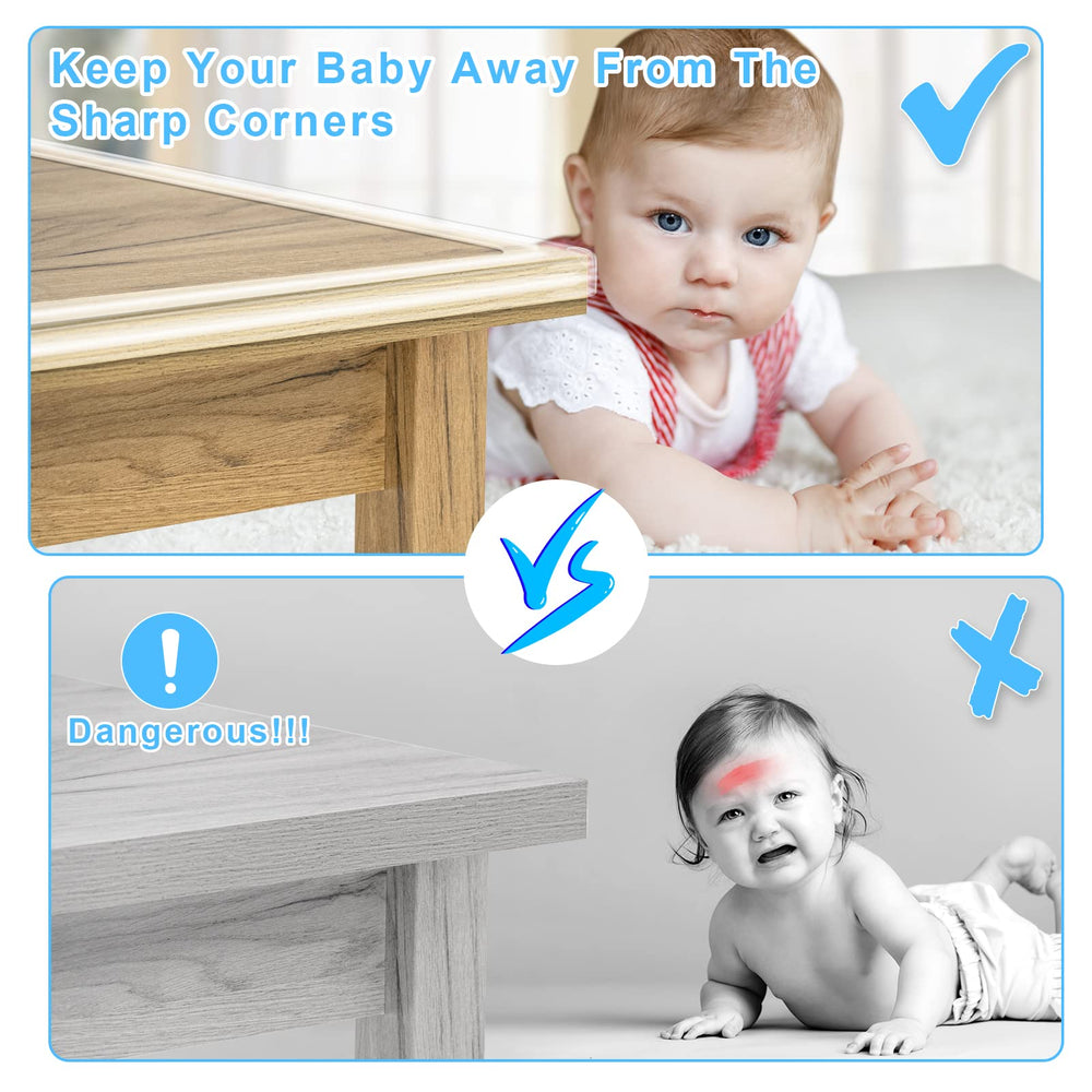 HOMREALM baby-proofing edge guard translucent cushions bumps at play areas.