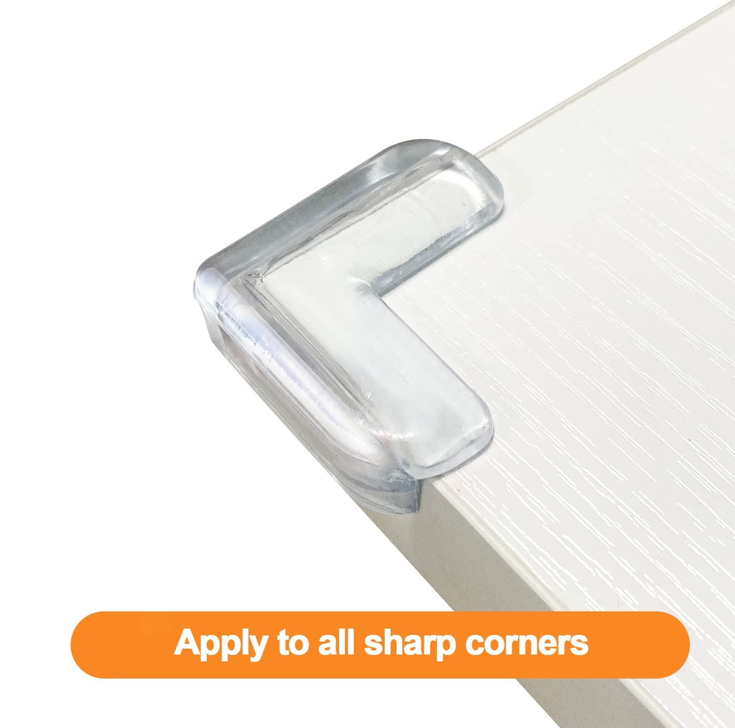 HOMREALM clear corner guards blend with furniture for discreet child safety.