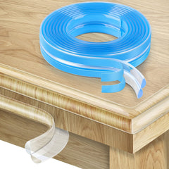 HOMREALM corner protector on a table edge provides clear safety without altering furniture.
